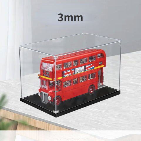 38 x 20 x 20cm 2mm 3mm Acrylic Display Box For Lego 10258 Double Decker Bus Building Blocks Showcase Blocks Accessories