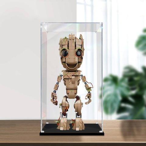 15 x 15 x 30cm 2mm 3mm Assembly Acrylic Display Box for Lego 76217 Groot Anime Building Blocks Showcase Blocks Accessories