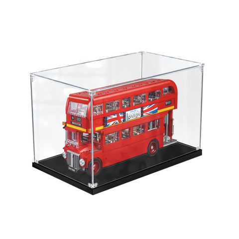 38 x 20 x 20cm 2mm 3mm Acrylic Display Box For Lego 10258 Double Decker Bus Building Blocks Showcase Blocks Accessories