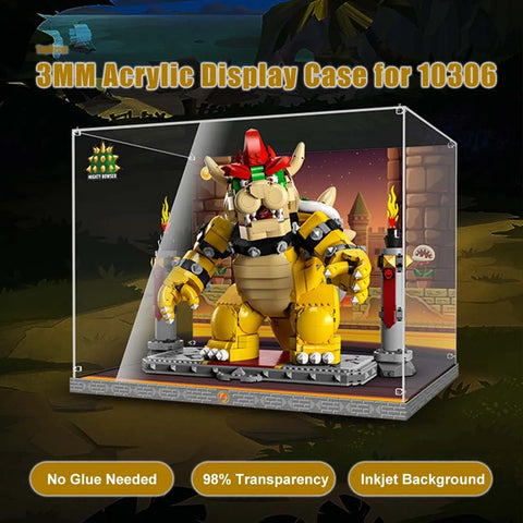 3mm Acrylic Display Case For Lego 71411 The Mighty Bowser King Dustproof Clear Display Case Dust Cover For 71411 Building Blocks