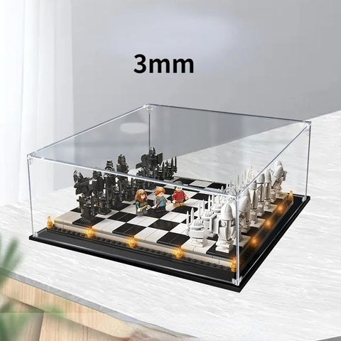 30 x 30 x 15cm 2mm 3mm Assembly Acrylic Display Box for 76392 Wizard Chess Showcase Blocks Accessories S-grade No Glue