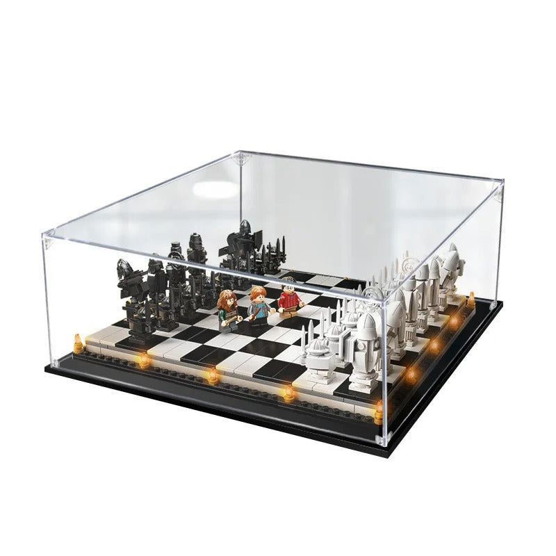 30 x 30 x 15cm 2mm 3mm Assembly Acrylic Display Box for 76392 Wizard Chess Showcase Blocks Accessories S-grade No Glue