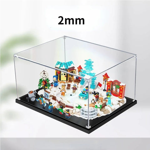 45 x 30 x 20cm 2mm 3mm Assembly Acrylic Display Box for 80109 Lunar New Year Showcase Blocks Accessories S-grade No Glue