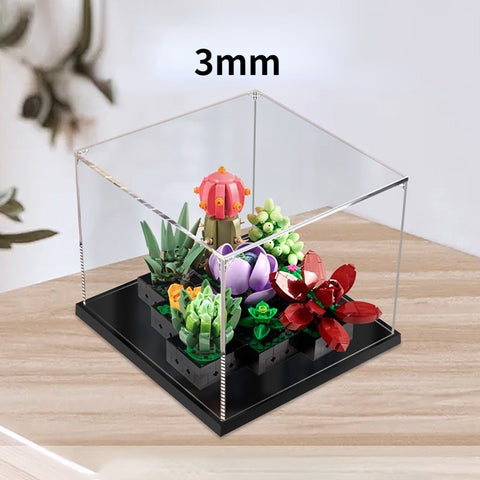 25 x 25 x 20cm 2mm 3mm Display Box For Lego 10309 Succulents Plants Building Blocks Showcase Blocks Accessories