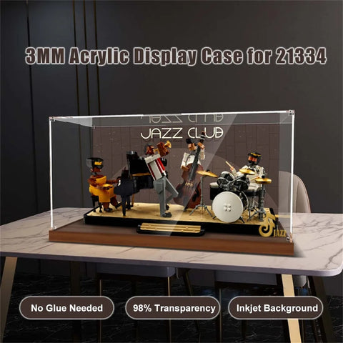 3mm Building Block Acrylic Display Box Show Case For Lego 21334 Jazz Quartet Dustproof Clear Crystal Nut Type