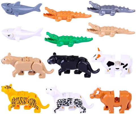 12pcs/set Animal Series Model Figures Big Building Blocks Animals Educational Toys For Kids Children Gift Compatible With