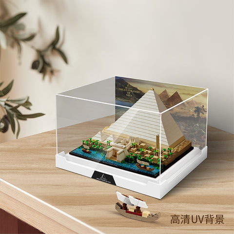 3mm  Acrylic Display Case for Lego 21058 Great Pyramid of Giza Dust-Proof Transparent Clear Display Box Showcase (Only Box)