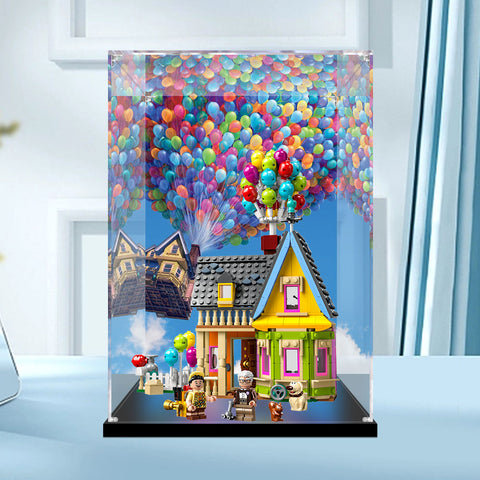 20x 15x 30cm 3mm Patterned Display Case For Lego 43217 Flying Balloon Up House  Building Blocks Showcase Blocks Accessories