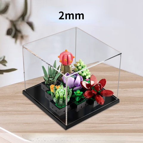 25 x 25 x 20cm 2mm 3mm Display Box For Lego 10309 Succulents Plants Building Blocks Showcase Blocks Accessories