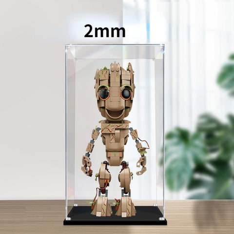 15 x 15 x 30cm 2mm 3mm Assembly Acrylic Display Box for Lego 76217 Groot Anime Building Blocks Showcase Blocks Accessories