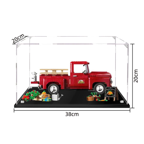 38 x 20 x 20cm 2mm 3mm Acrylic Display Box For Lego 10290 Pickup Truck Building Blocks Showcase Blocks Accessories