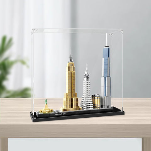 30x15x30cm 2mm 3mm Display Box For Lego 21028 New York City Architecture Building Blocks Showcase Blocks Case