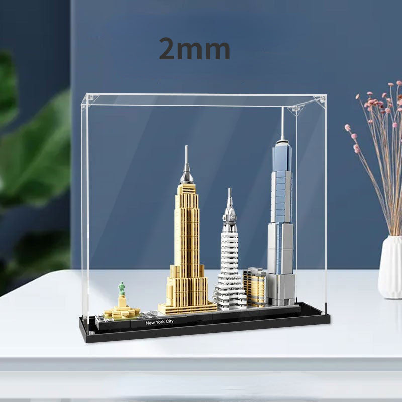 30x15x30cm 2mm 3mm Display Box For Lego 21028 New York City Architecture Building Blocks Showcase Blocks Case