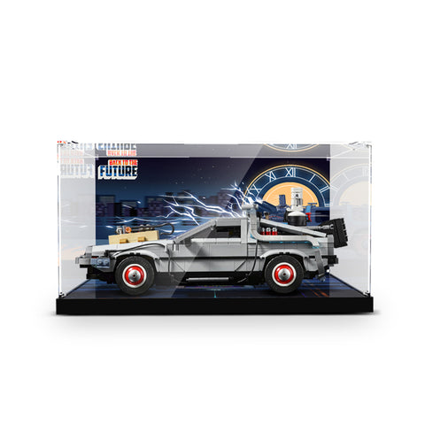 Acrylic Display Case For 10300 Back to the Future Time Machine Clear Transparent Case Building Blocks(NOT include The lego Set)